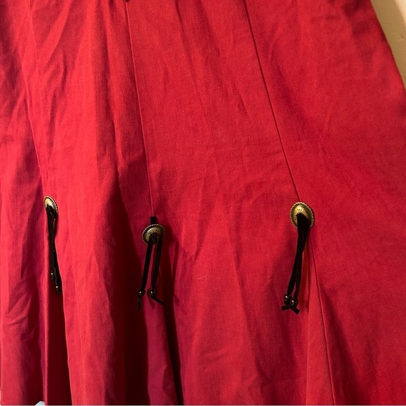 Vintage Circle T by Marilyn Lenox Western Square Dance Skirt Red Made in USA - Picture 2 of 8